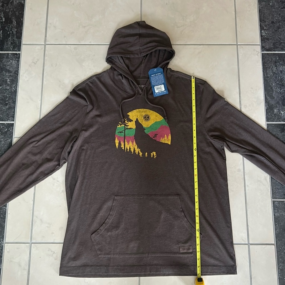 Men’s XL Brown ‘Life Is Good’ LongSleeve Shirt